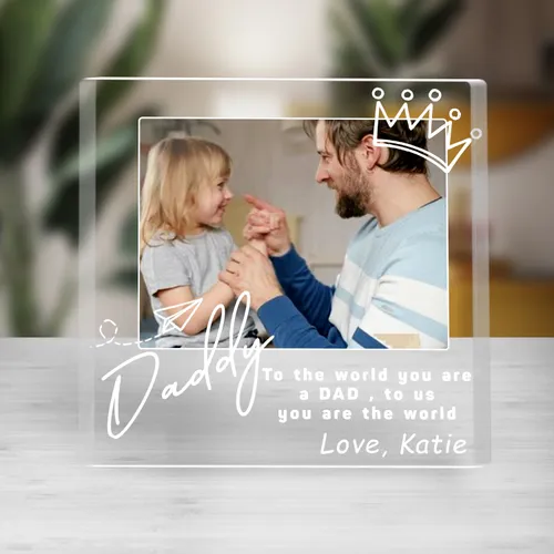 Custom Dad Photo Acrylic Plaque, Personalized Fathers Day Gift from Kids