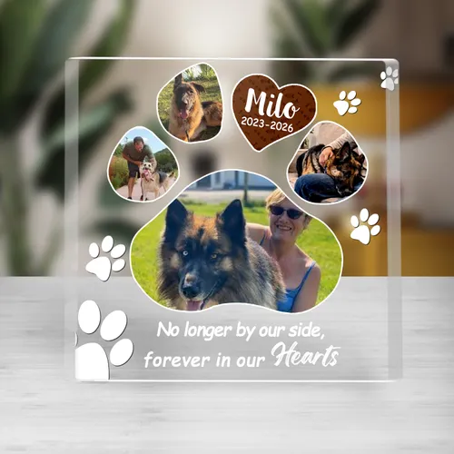Custom Dog Memorial Acrylic Plaque, Personalized Pet Loss Sympathy Gift
