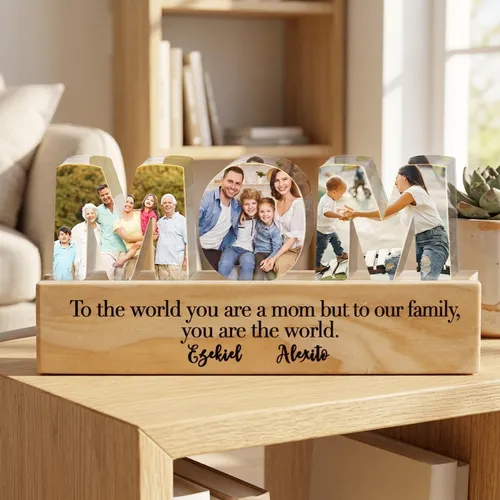 Custom Mom Photo Night Light, Personalized Acrylic LED Gift For Mom, Grandma