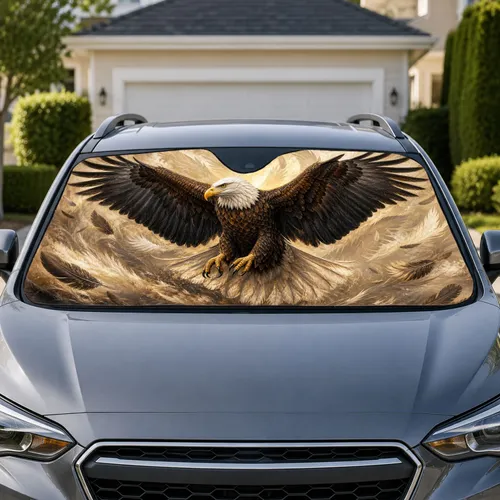 Bald Eagle Wings Patriotic Wildlife Decor For Road Trips And Outdoor Enthusiasts Car Sunshade