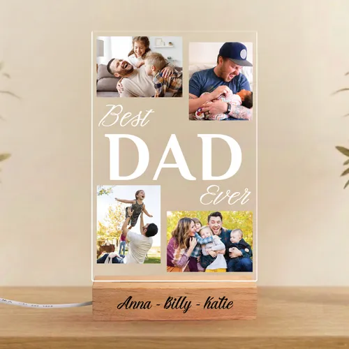 Custom Dad Photo LED Light, Personalized Fathers Day Gift from Kids