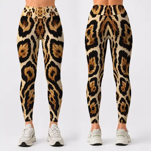 Glamorous Leopard Rosettes And Wildcat Spots For Safari Chic Athleisure Style Women Leggings