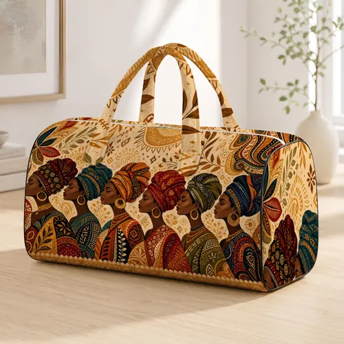 Bohemian African Woman Portrait Collage For Chic Travel Style And Heritage Fashion Quilted Weekend Bag