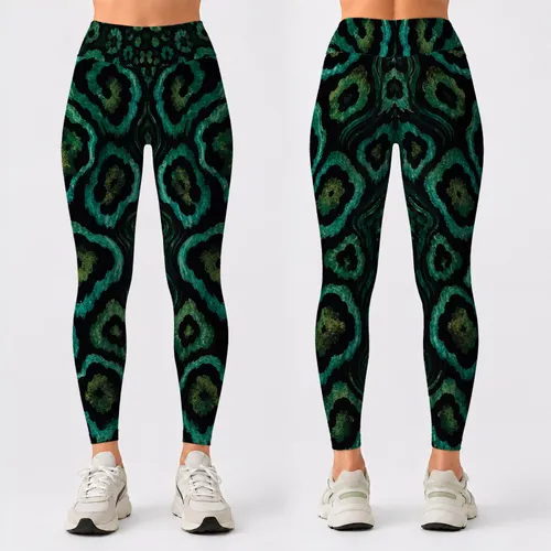 Emerald Leopard Rosettes With Vintage Wildcat Style For Bold Night Out Fashion Looks Leggings