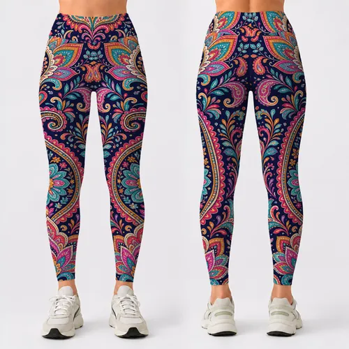 Bohemian Paisley Mandala Florals For Festival Yoga And Colorful Hippie Style Lovers Leggings
