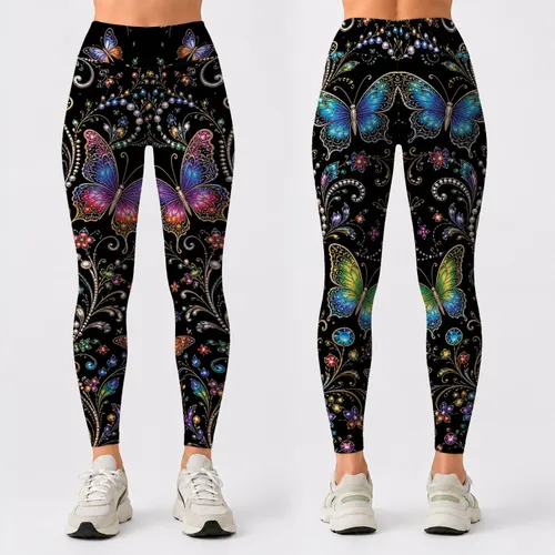 Rainbow Butterfly Garden For Night Festival Style And Everyday Statement Outfits Leggings