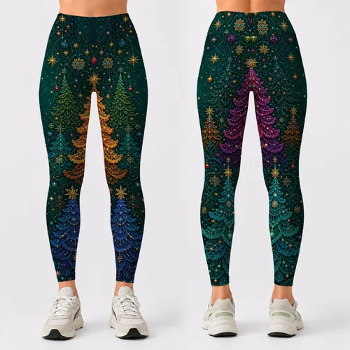 Whimsical Winter Forest Holiday Party Fitness Wear For Women Christmas Gifts Style Leggings