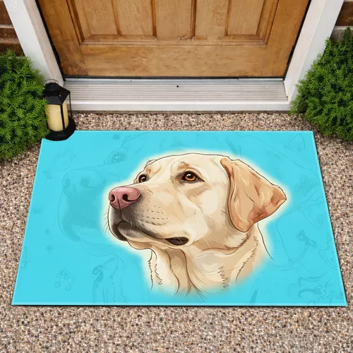 Cream Tan Labrador Retriever Profile - Home Decor Gift for Dog Lovers Doormat