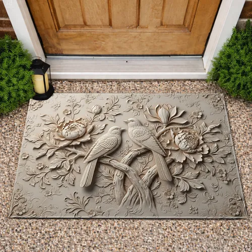 Birds Peonies Magnolias Botanical - Nature Lover Home Decor Gift Doormat