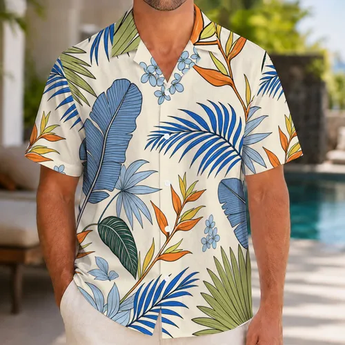 Tropical Fan Palm And Banana Leaf Resort Style For Beach Travel And Summer Getaways Hawaiian Shirt