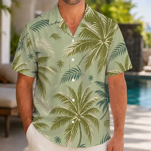 Vintage Coconut Palm Fronds For Resort Vacations, Beach Travel And Island Getaways Hawaiian Shirt