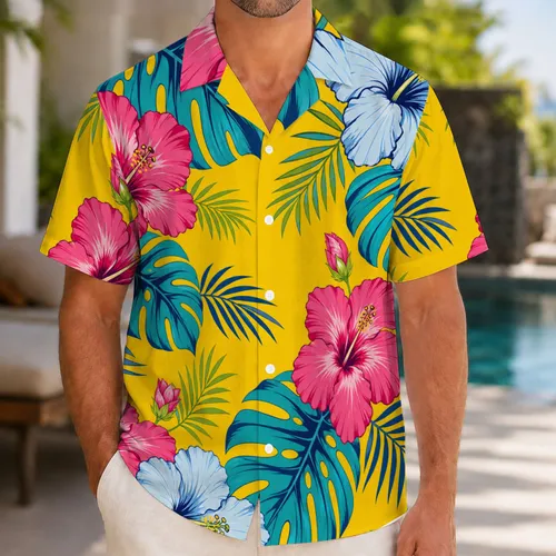 Tropical Hibiscus And Monstera Florals For Beach Vacations And Resort Style Lovers Hawaiian Shirt