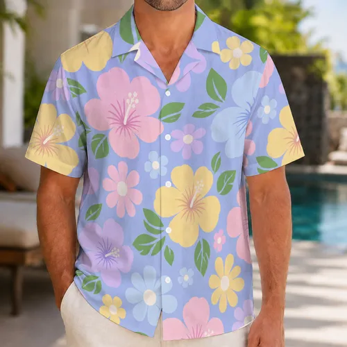 Pastel Tropical Flowers For Island Parties, Beach Vacations, And Resort Weekends Hawaiian Shirt