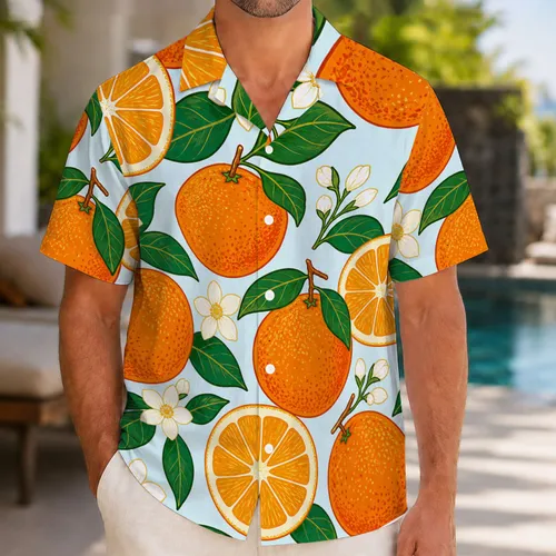 Tropical Oranges And Citrus Blossoms For Sunny Vacation Resort Style Men And Women Hawaiian Shirt