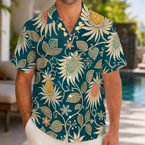 Vintage Tropical Floral Vines for Beach Vacations, Resort Travel and Summer Getaways Hawaiian Shirt