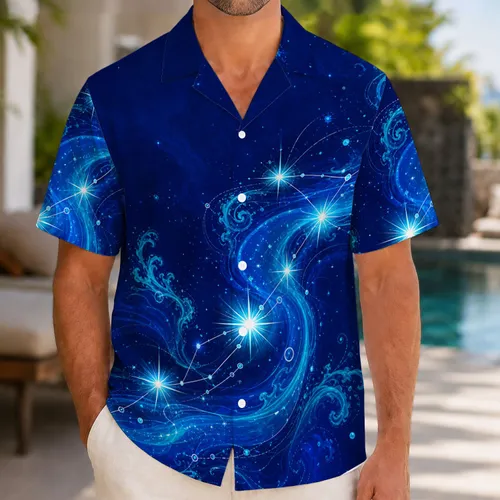 Celestial Ocean Constellation Stars For Beach Vacation Nights And Tropical Resort Travel Hawaiian Shirt
