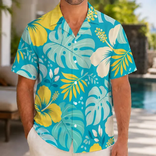 Tropical Hibiscus And Monstera Blooms For Beach Vacations, Cruises And Resort Travel Hawaiian Shirt