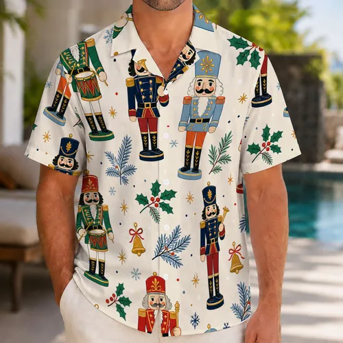 Retro Nutcracker Toy Soldiers for Christmas Parties, Holiday Travel and Gift Giving Hawaiian Shirt