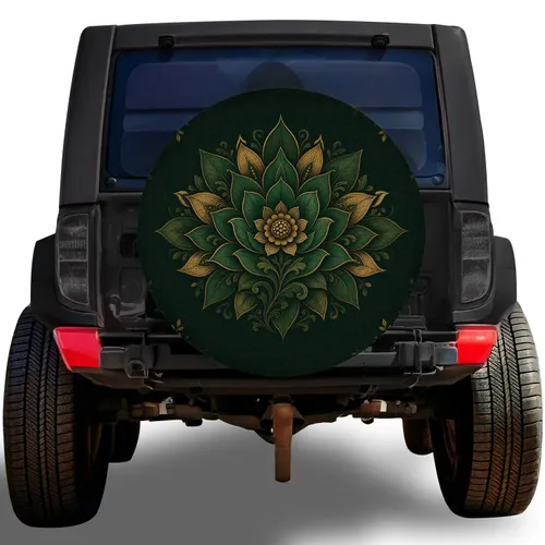 Vintage Botanical Mandala Floral For Jeep Camping And Outdoor Adventure Enthusiasts Spare Tire Cover