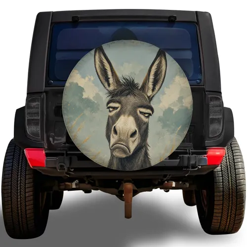 Stubborn Donkey Face Vintage Outdoor Style for Farm Road Trips and Animal Lovers Spare Tire Cover