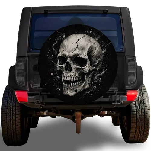Weathered Skull Outlaw Off Road Adventure Style For Jeep And Truck Enthusiast Drivers Spare Tire Cover