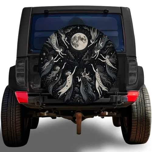 Celestial Moon And Twelve Guardians For Mystic Night Driving And Overland Adventures Spare Tire Cover