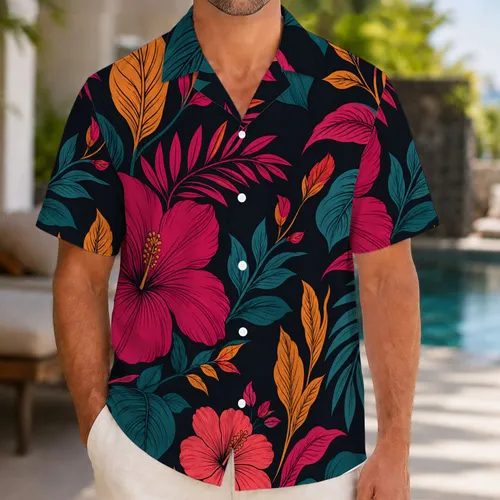 Tropical Botanical Flowers For Resort Vacations, Cruise Travel, And Beach Escapes Hawaiian Shirt