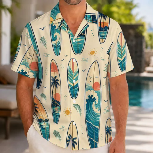 Vintage Surfboards For Beach Vacations, Resort Getaways, And Coastal Weekend Adventures Hawaiian Shirt