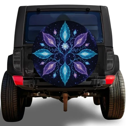 Celestial Botanical Floral Constellation For Starry Night SUV, RV And Camping Style Spare Tire Cover