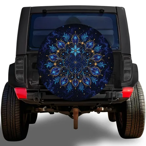 Celestial Blue Mandala Starfield For Mystical Road Trips And Cosmic Adventure Lovers Spare Tire Cover