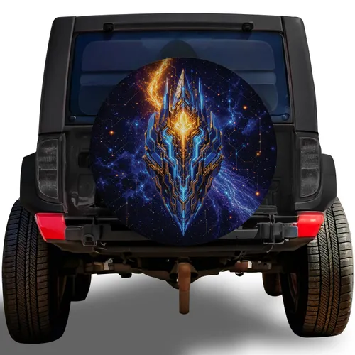 Futuristic Cosmic Energy Core For Space Science Fiction Vehicle Style Enthusiasts Spare Tire Cover