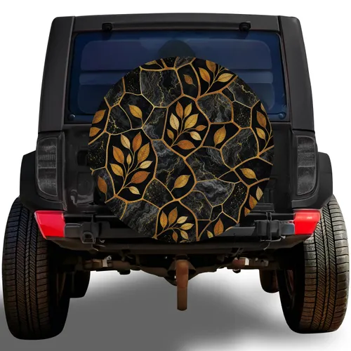 Botanical Stained Glass Mosaic for Elegant SUV Jeep RV Outdoor Travel Adventure Style Spare Tire Cover
