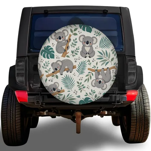 Cute Koala Eucalyptus Jungle For Jeep Camping And Woodland Animal Lovers Outdoors Spare Tire Cover