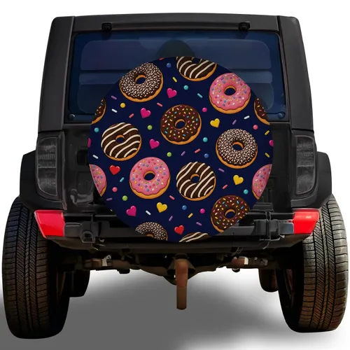 Chocolate Strawberry Donuts And Candy For Sweet Tooth Road Trips And Dessert Lovers Spare Tire Cover