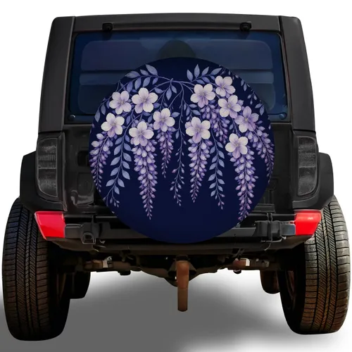 Cascading Wisteria Blossoms For Elegant Road Trips, Campers, And Outdoor Adventure Spare Tire Cover