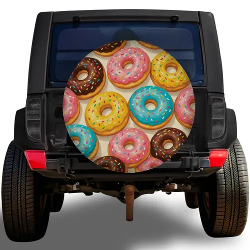 Colorful Sprinkle Donuts For Fun Road Trips, Campers, And Foodie Adventure Decor Spare Tire Cover