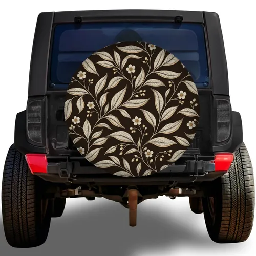 Vintage Botanical Willow Leaves For Boho Road Trips And Outdoor Adventure Lovers Spare Tire Cover