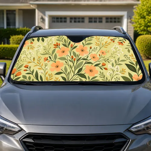 Orange Blossom Botanical Garden For Relaxed Everyday Commuting And Road Trip Drivers Car Sunshade