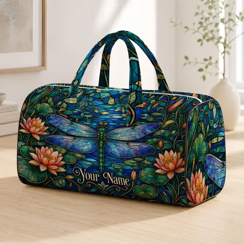 Dragonfly Garden Travel Gift For Nature Lovers And Getaway Adventures Quilted Weekend Bag