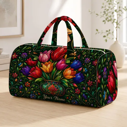 Tulip Bouquet Overnight Travel Essential For Spring Garden Lovers Quilted Weekend Bag
