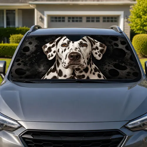 Dalmatian Dog Portrait for Pet Lovers Road Trips, Commuting, and Everyday Driving Car Sunshade