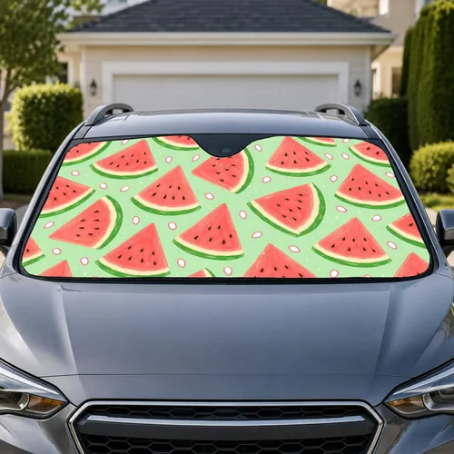 Watermelon Slices on Mint Green for Summer Road Trips and Fruit Loving Car Drivers Car Sunshade