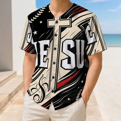 Jesus Cross Varsity Faith Athletic Style For Church, Game Day And Streetwear Fans Baseball Jersey