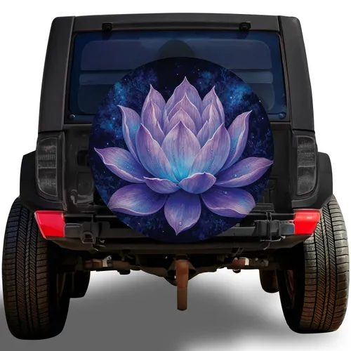 Purple Lotus Flower Watercolor For Mystical Outdoor Adventure Vehicles And Nature Lovers Spare Tire Cover