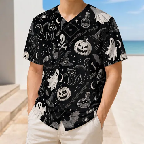 Black And White Halloween Ghost Pumpkin Icons For Spooky Parties And Trick Or Treat Baseball Jersey