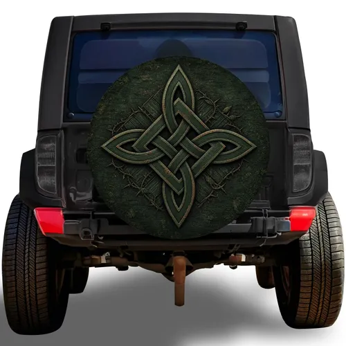 Celtic Knot Emblem For Rugged Off Road Adventures And Vintage 4x4 Travel Spare Tire Cover