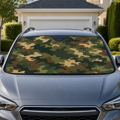 Classic Woodland Camouflage UV Interior Cover for Hunting Trucks and Outdoor Travel Car Sunshade