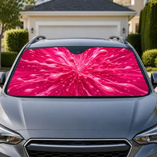 Hot Pink Paint Splash Interior Accent for Stylish Commuters and Road Trip Lovers Car Sunshade