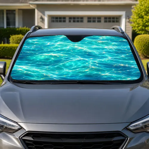 Shimmering Tropical Ocean Waves For Cool Summer Driving And Coastal Beach Lovers Car Sunshade