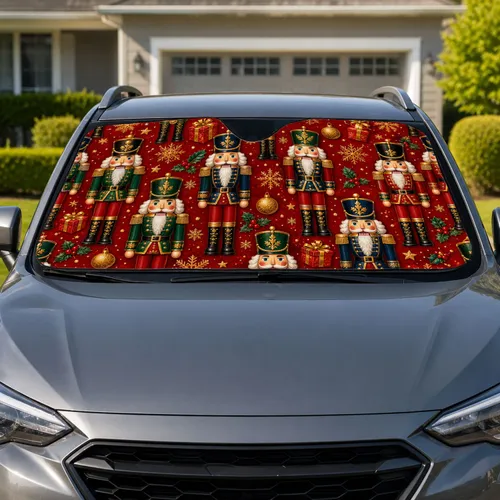 Christmas Nutcracker Soldiers Holiday Road Trip Gift for Festive Winter Car Drivers Car Sunshade
